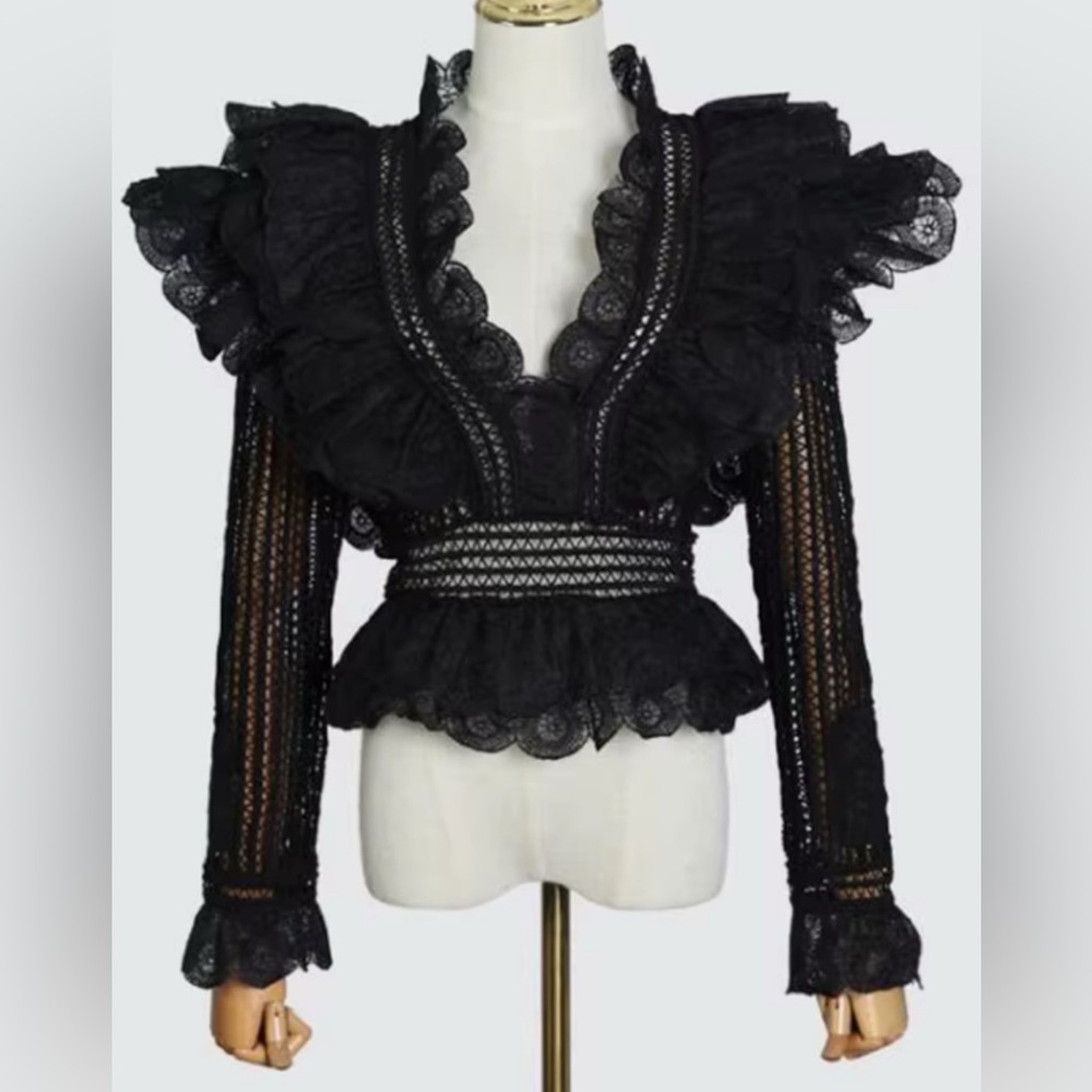 Couture Victorian style crochet elega blouse - Picture 1 of 2